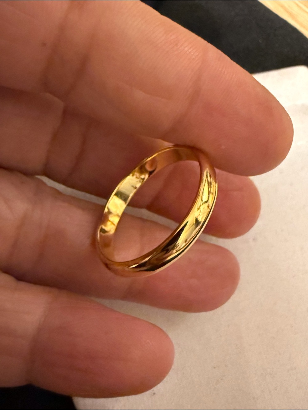 Classic Polished Gold Band Ring - Women Jewelry